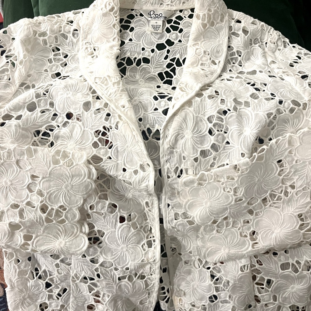 Lily Pulitzer embroidered blazer 10